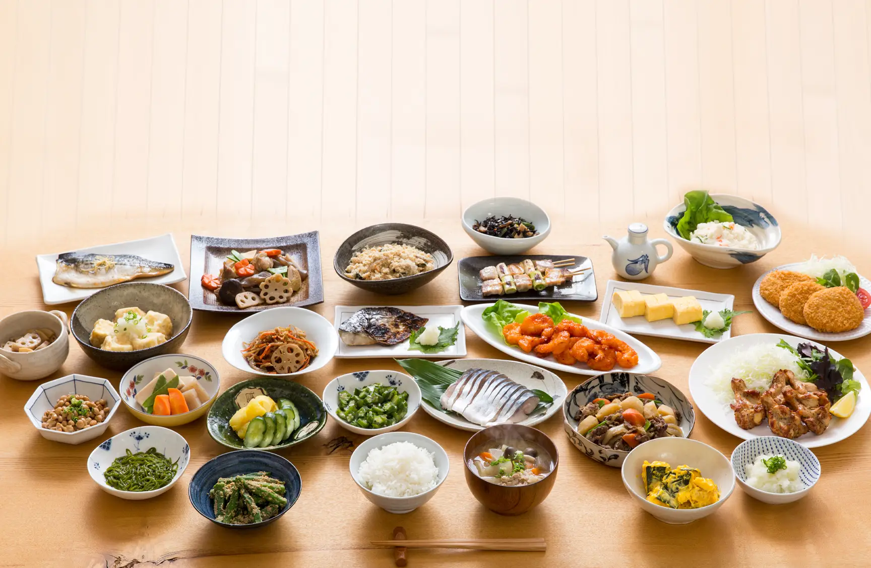 Assorted Japanese dishes